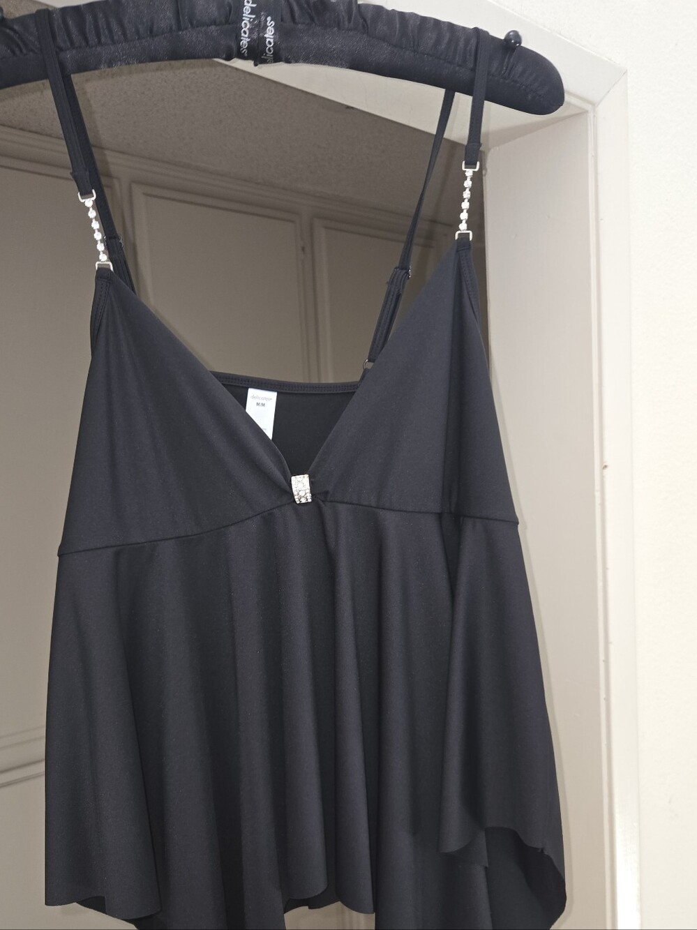 delicates Black Rhinestone-Detail Camisole Chemise